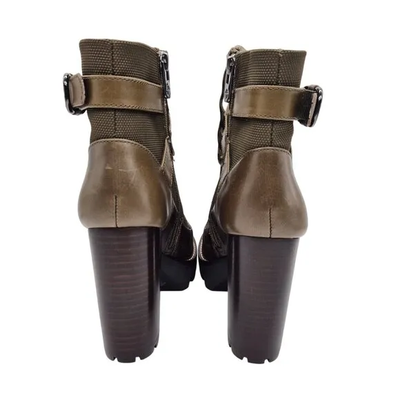 Antonio Melani Women's Booties Platform Ankle Boots Size 6 M Green Olive (700)