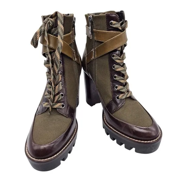 Antonio Melani Women's Booties Platform Ankle Boots Size 6 M Green Olive (700)
