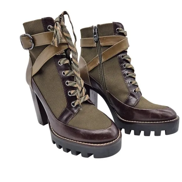 Antonio Melani Women's Booties Platform Ankle Boots Size 6 M Green Olive (700)
