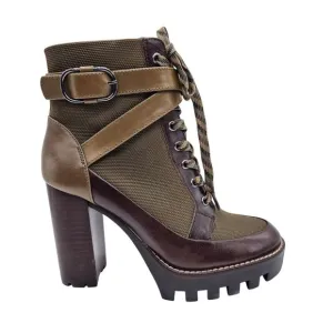 Antonio Melani Women's Booties Platform Ankle Boots Size 6 M Green Olive (700)