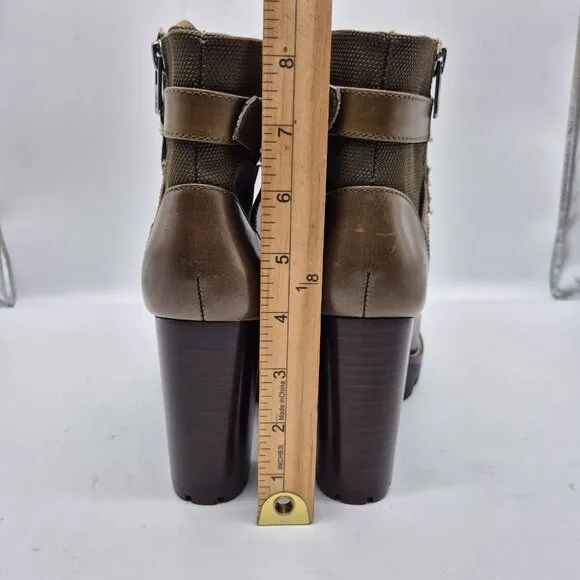 Antonio Melani Women's Booties Platform Ankle Boots Size 6 M Green Olive (700)