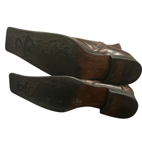 Antonio Zengara Ankle Boots Sz 12 Brown Western A400782
