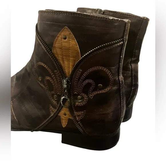 Antonio Zengara Ankle Boots Sz 12 Brown Western A400782