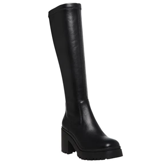 Aqua College Women's Ria Waterproof Tall Stretch Boots Black Size 8 1/2