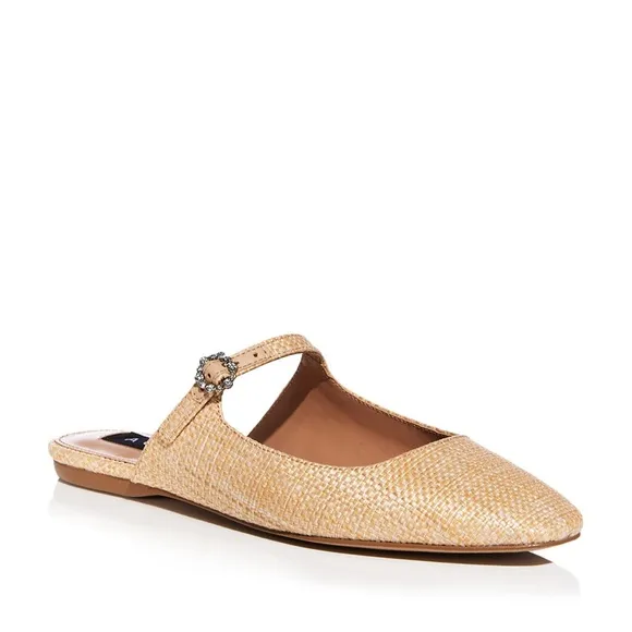 Aqua Women's Gigii Pointed Toe Slip On Buckled Flats  size 7.5