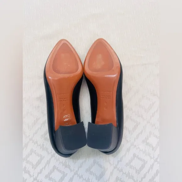 Aquatalia Black Leather Pointed Toe Pumps Size 9