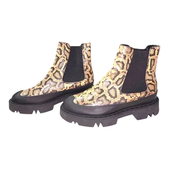 AQUATALIA CHELSEA ANKLE BOOTS HOLLY SNAKE EMBOSSED WATERPROOF Women’s Size 8 New