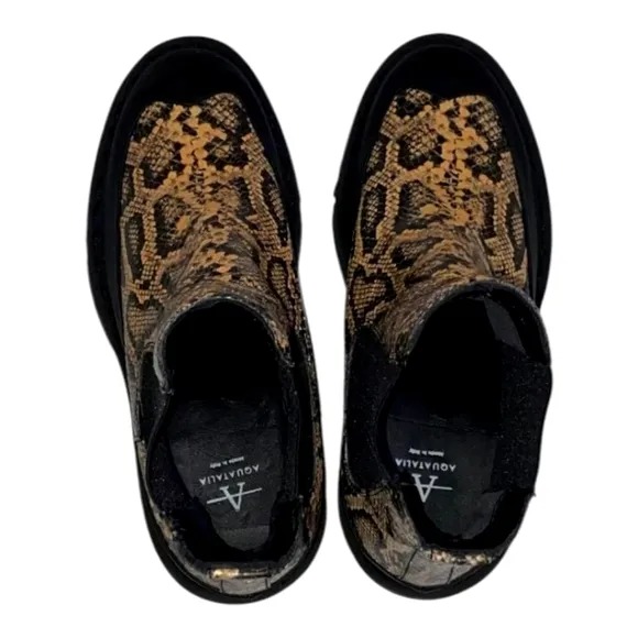 AQUATALIA CHELSEA ANKLE BOOTS HOLLY SNAKE EMBOSSED WATERPROOF Women’s Size 8 New