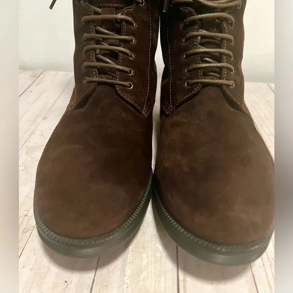 Aquatalia Mens Dark Brown Sz‎ 10 Fur Boots Dyed Sheep Waterproof Italy