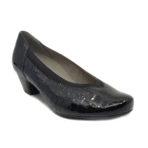 Ara Bricen Black Patent Croc Comfort Pumps Shoes Women's Size 7
