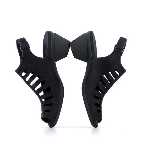 ARCHE sandals enexor nuit (small heeled sandals- Black Suede- 11M (size 42)