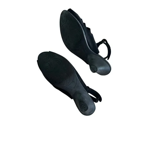 ARCHE sandals enexor nuit (small heeled sandals- Black Suede- 11M (size 42)