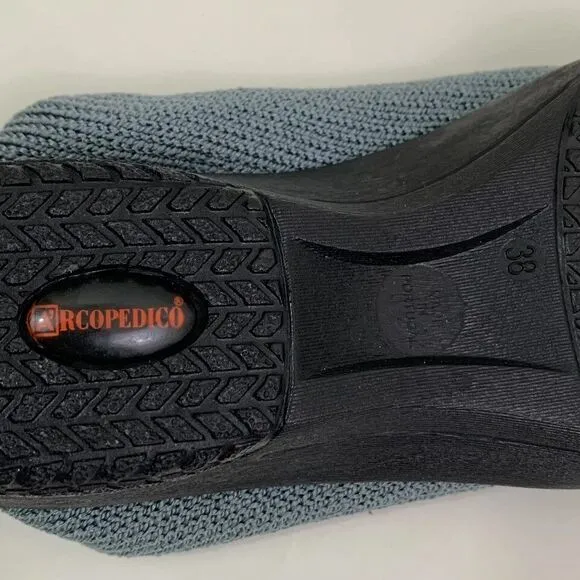 Arcopedico LS Shoes Womens 7 - 7.5 US / 38 EU Gray Knit Sneakers Shocks Comfort