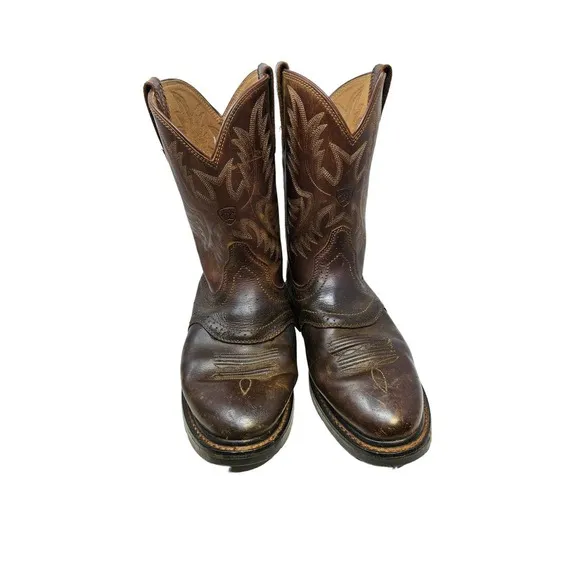 Ariat 10.5 EE Brown Leather Workhog Western Work Boots Rodeo Ranch Cowboy