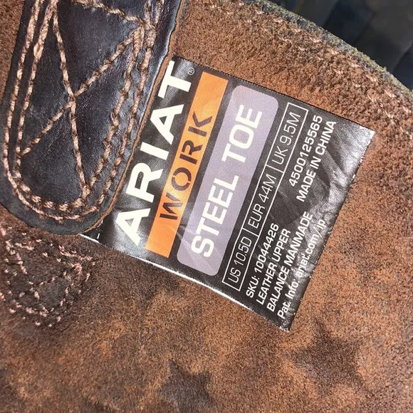 Ariat 10.5 Steel toe work boots