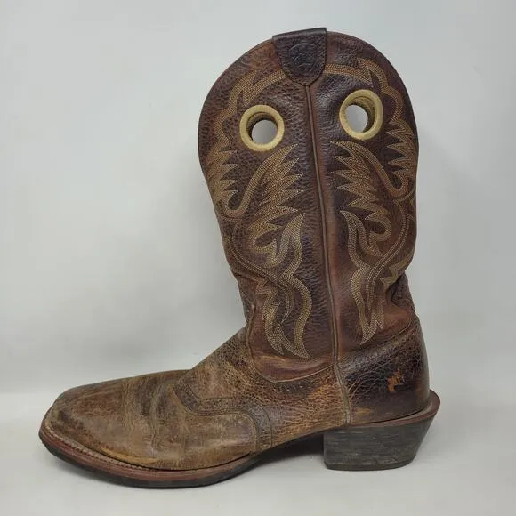 Ariat Boots Mens 14EE Brown Heritage Roughstock Cowboy Square Toe Work 10002227