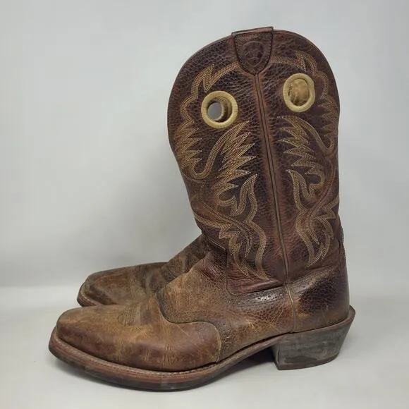 Ariat Boots Mens 14EE Brown Heritage Roughstock Cowboy Square Toe Work 10002227