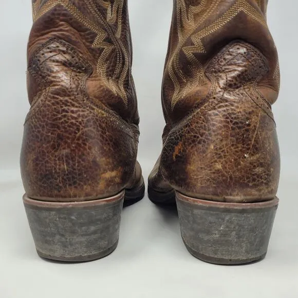 Ariat Boots Mens 14EE Brown Heritage Roughstock Cowboy Square Toe Work 10002227