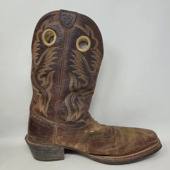 Ariat Boots Mens 14EE Brown Heritage Roughstock Cowboy Square Toe Work 10002227