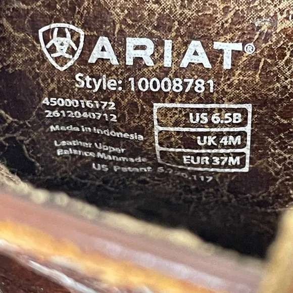 Ariat boots western women sz 6.5 B “Dahlia” style 10008781 brown