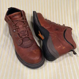 Ariat Brown Leather Lace Up Ankle Work Boots 6.5B B STEEL TOE #31460
