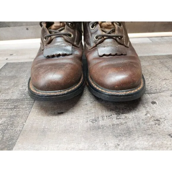Ariat Brown Leather Lace Up Work/Western Boots Size 5.5