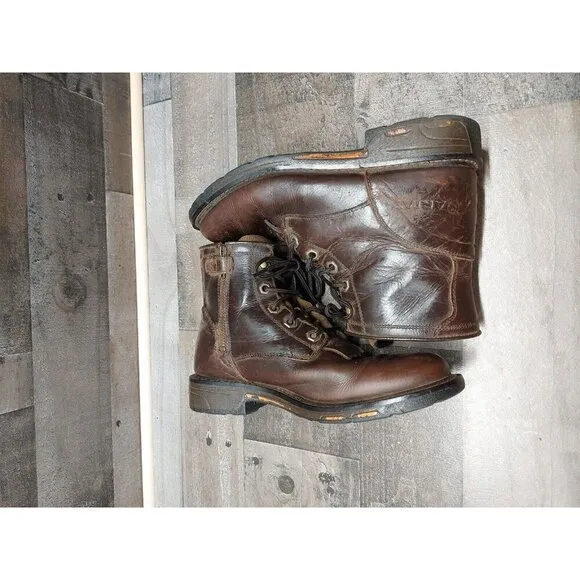 Ariat Brown Leather Lace Up Work/Western Boots Size 5.5