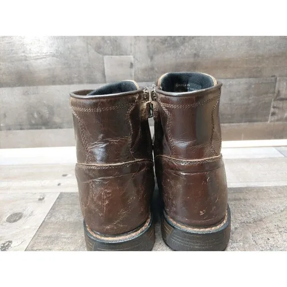 Ariat Brown Leather Lace Up Work/Western Boots Size 5.5