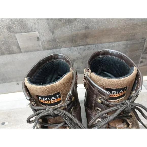 Ariat Brown Leather Lace Up Work/Western Boots Size 5.5