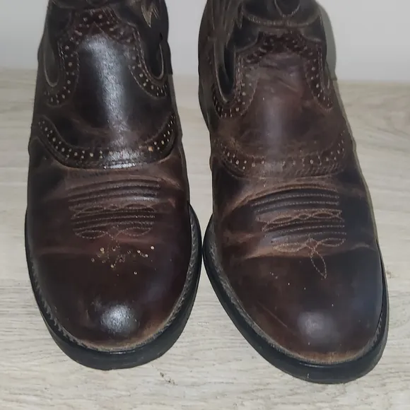 ARIAT Kids Leather Western 4LR Pull On Cowboy Work Boots Youth Big Kid Size 2