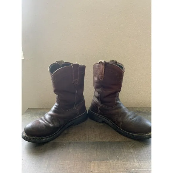 Ariat Leather Cowboy Work Boots Mens Size 8 D, Model ASTM F2892-11 EH Brown