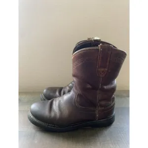 Ariat Leather Cowboy Work Boots Mens Size 8 D, Model ASTM F2892-11 EH Brown