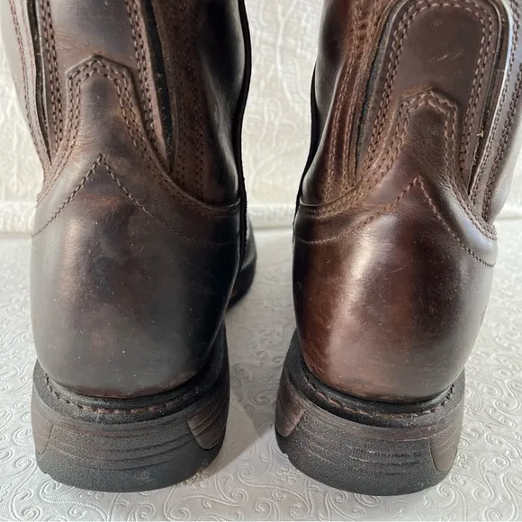 Ariat Mens 12 D Work Hog Round Toe Western Work Boots Chocolate Brown DAMAGED