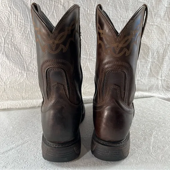 Ariat Mens 12 D Work Hog Round Toe Western Work Boots Chocolate Brown DAMAGED