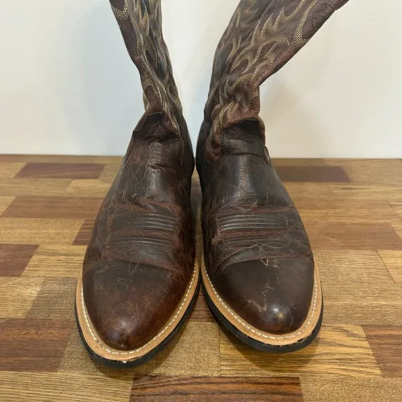 Ariat Mens Cowboy Boots 11.5D Leather Brown Western Rodeo Mid Calf Outdoor Shoe