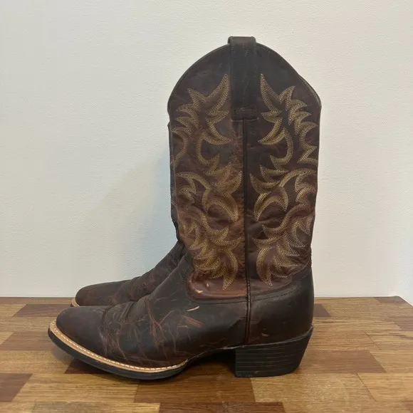 Ariat Mens Cowboy Boots 11.5D Leather Brown Western Rodeo Mid Calf Outdoor Shoe