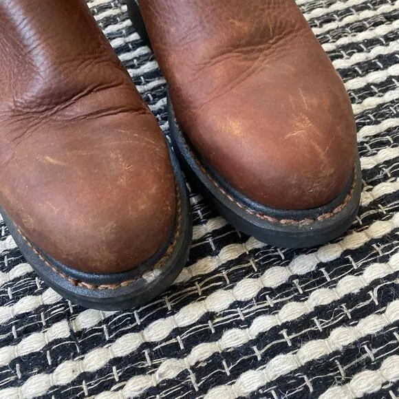 🌿Ariat Men's Waterproof Pull On Brown Leather Work Boots 8.5D