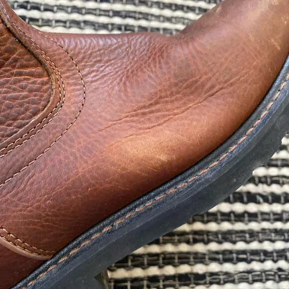 🌿Ariat Men's Waterproof Pull On Brown Leather Work Boots 8.5D