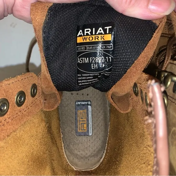 ARIAT MENS (WOMENS) LEATHER PERFORMANCE WORK BOOTS  ATS. ATSM F2892-11EH US 8D
