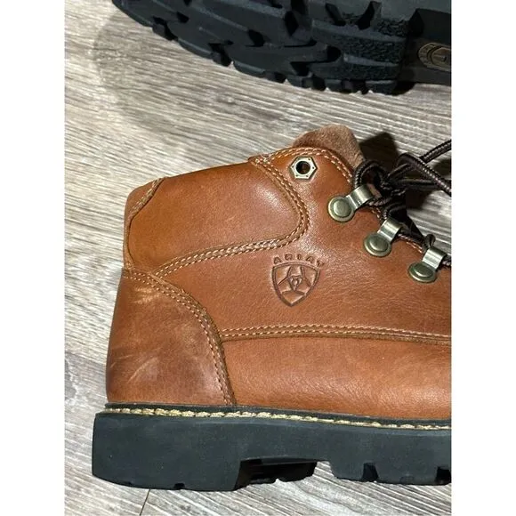 Ariat men’s brown leather lace up chukka work boot  8