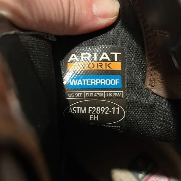 Ariat Men’s Work Boots ASTM f52892-11 in Oily Distressed Brown Size 9EE.
