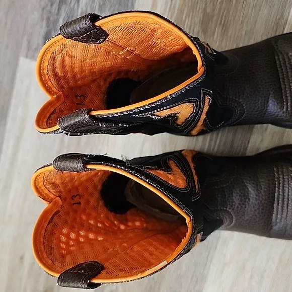 Ariat Orange Kid's Work VentTEK Boots Size 13