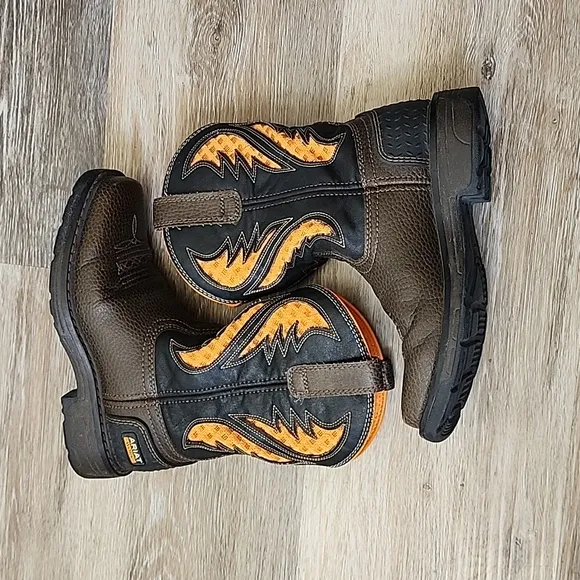Ariat Orange Kid's Work VentTEK Boots Size 13