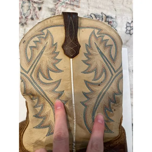 ARIAT Quickdraw Square Toe Cowboy Boots Tumbled Bark Beige 10002224 Men's 11.5