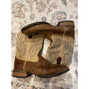 ARIAT Quickdraw Square Toe Cowboy Boots Tumbled Bark Beige 10002224 Men's 11.5