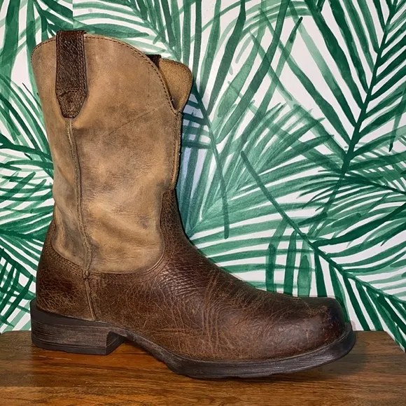 Ariat Rambler Brown Leather Western Work Boots Men’s 11 D 35829