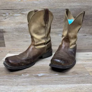 Ariat Rambler Two Tone Brown Leather Western Boots Men's Size 10