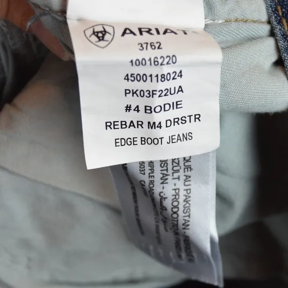 ARIAT Rebar M4 Relaxed DuraStretch Edge Boot Cut Jean Bodie Style 100162290