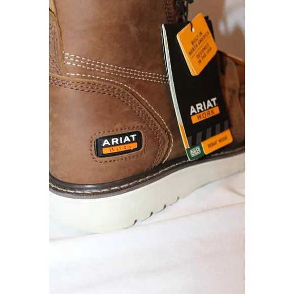 ARIAT Rebar Wedge Moc Toe 6&quot;‎ Waterproof Composite Toe Work Boot Men's Sz 9 WIDE