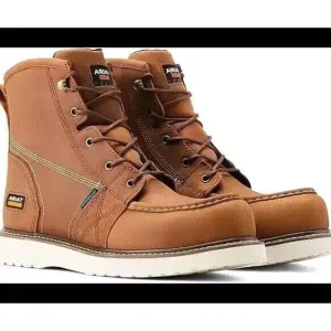 ARIAT Rebar Wedge Moc Toe 6&quot;‎ Waterproof Composite Toe Work Boot Men's Sz 9 WIDE